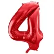 balon foliowy urodziny cyfra 4 czerwony partydeco 34 dgt