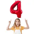 balon foliowy urodziny cyfra 4 czerwony partydeco 34 dgt