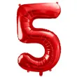 balon foliowy urodziny cyfra 5 czerwony partydeco 34 dgt