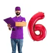 balon foliowy urodziny cyfra 6 czerwony partydeco 34 dgt