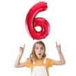 balon foliowy urodziny cyfra 6 czerwony partydeco 34 dgt