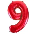 balon foliowy urodziny cyfra 9 czerwony partydeco 34 dgt