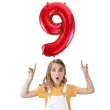 balon foliowy urodziny cyfra 9 czerwony partydeco 34 dgt
