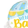 balon foliowy welcome baby latajacy balon niebieski qualatex 42 shp
