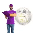 balon foliowy welcome little one bocian bialy folat 18 rnd