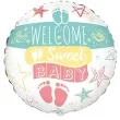 balon foliowy welcome sweet baby stopki i gwiazdki flexmetal 18 rnd
