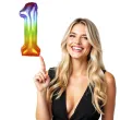 balon foliowy zelek cyfra 1 teczowy partypal 40 dgt