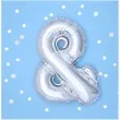balon foliowy znak and 14 partydeco srebrny