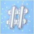 balon foliowy znak hash 14 partydeco srebrny