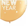 balon happy new year zloty qualatex 30 2 szt