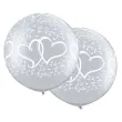 balon serca i pnacza srebrne qualatex 30 2 szt