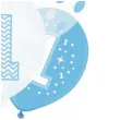 balony 1 urodziny bialo niebieskie partypal 12 6 szt