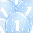 balony 1 urodziny niebieskie jasne qualatex 11 6 szt