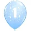 balony 1 urodziny niebieskie jasne qualatex 11 6 szt