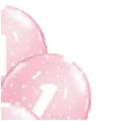 balony 1 urodziny rozowy jasny qualatex 11 6 szt