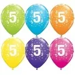 balony 11 liczba 5 qualatex pastel mix tropik 6 szt