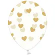 balony 14 serduszka strong transparent zlote 50 szt