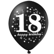 balony 18 urodziny czarno zlote partypal 12 6 szt