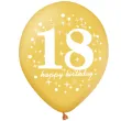 balony 18 urodziny czarno zlote partypal 12 6 szt