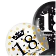 balony 18 urodziny czarno zlote partypal 12 6 szt