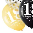 balony 18 urodziny czarno zlote partypal 12 6 szt