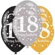 balony 18 urodziny sparkling celebrations gold mix amscan 11 6 szt