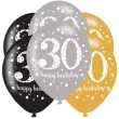 balony 30 urodziny sparkling celebrations gold mix amscan 11 6 szt