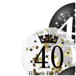 balony 40 urodziny czarno zlote partypal 12 6 szt