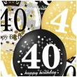 balony 40 urodziny czarno zlote partypal 12 6 szt