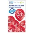 balony 40 urodziny metaliczne czerwone belbal 12 6 szt