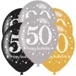balony 50 urodziny sparkling celebrations gold mix amscan 11 6 szt