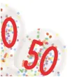 balony 50 urodziny z konfetti transparentne amscan 11 6 szt