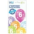balony 6 urodziny pastel mix belbal 12 6 szt