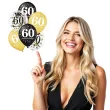 balony 60 urodziny czarno zlote partypal 12 6 szt
