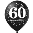 balony 60 urodziny czarno zlote partypal 12 6 szt