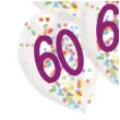 balony 60 urodziny z konfetti transparentne amscan 11 6 szt