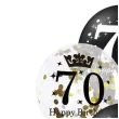 balony 70 urodziny czarno zlote partypal 12 6 szt
