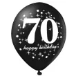 balony 70 urodziny czarno zlote partypal 12 6 szt