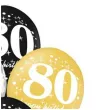 balony 80 urodziny czarno zlote partypal 12 6 szt