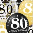 balony 80 urodziny czarno zlote partypal 12 6 szt