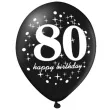 balony 80 urodziny czarno zlote partypal 12 6 szt