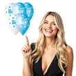 balony baby boy chmurki i serca niebiesko bialy gemar 13 5 szt