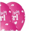 balony baby girl chmurki rozowe 13 gemar 5 szt