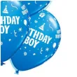 balony birthday boy niebieskie qualatex 12 6 szt