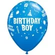 balony birthday boy niebieskie qualatex 12 6 szt
