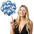 balony chrom mix z konfetti niebieskie partypal zestaw