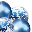 balony chrom mix z konfetti niebieskie partypal zestaw