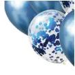 balony chrom mix z konfetti niebieskie partypal zestaw