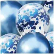 balony chrom mix z konfetti niebieskie partypal zestaw