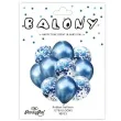 balony chrom mix z konfetti niebieskie partypal zestaw